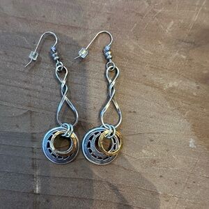 Twisted Silver and Gold Hoop Earrings